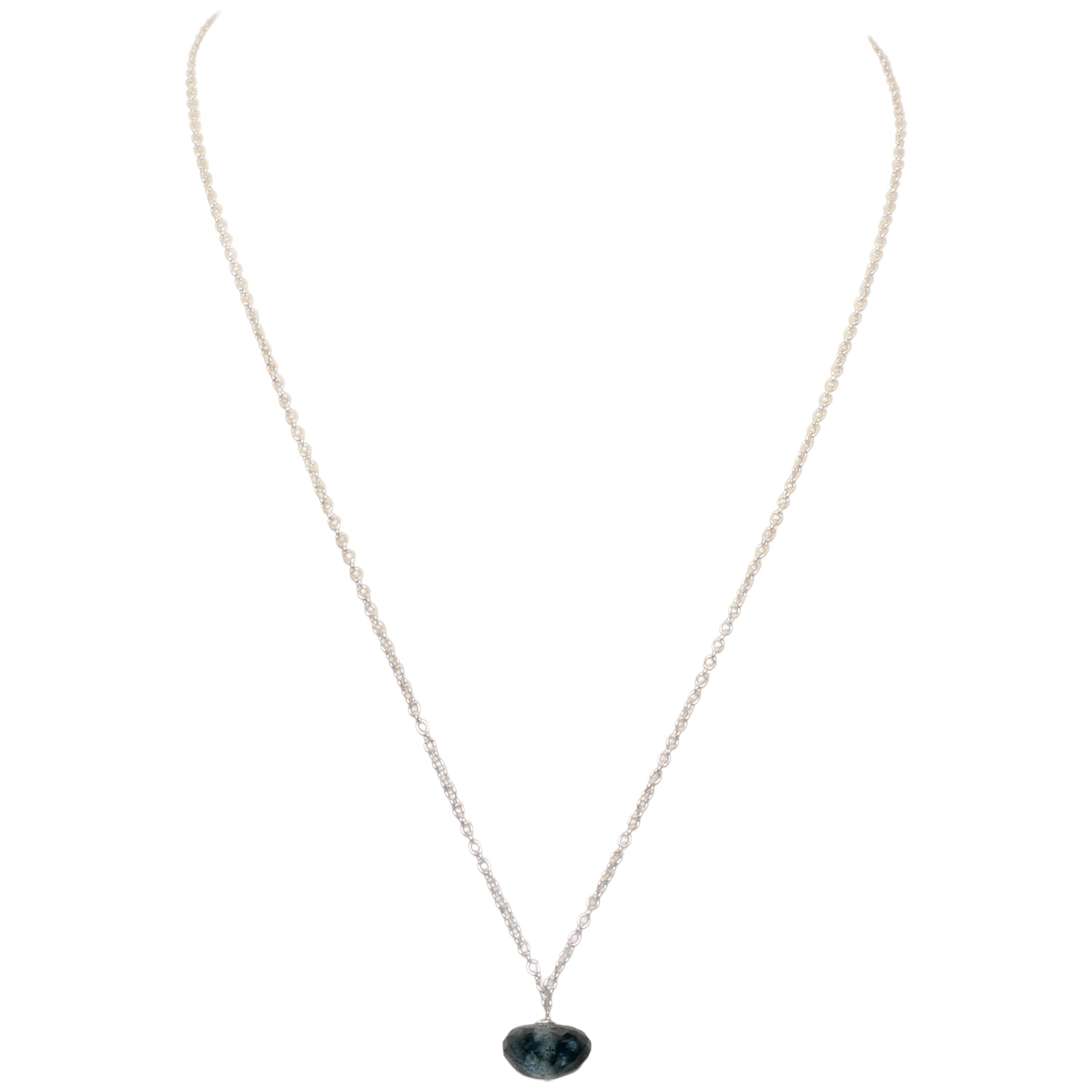 Aquamarine Gemstone Attached With Silver Chain Bp1031