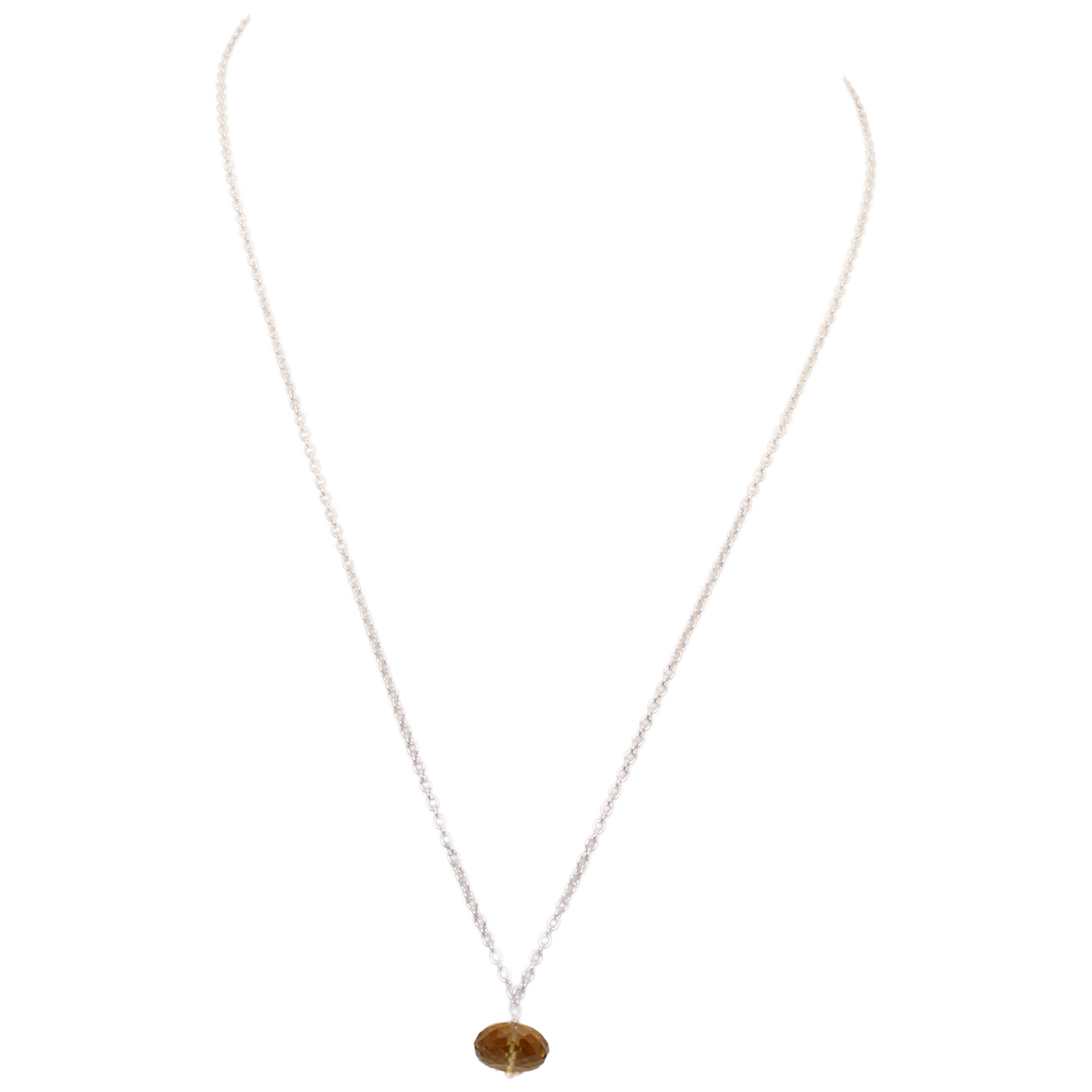 Citrine Gemstone Attached With Silver Chain Bp1032