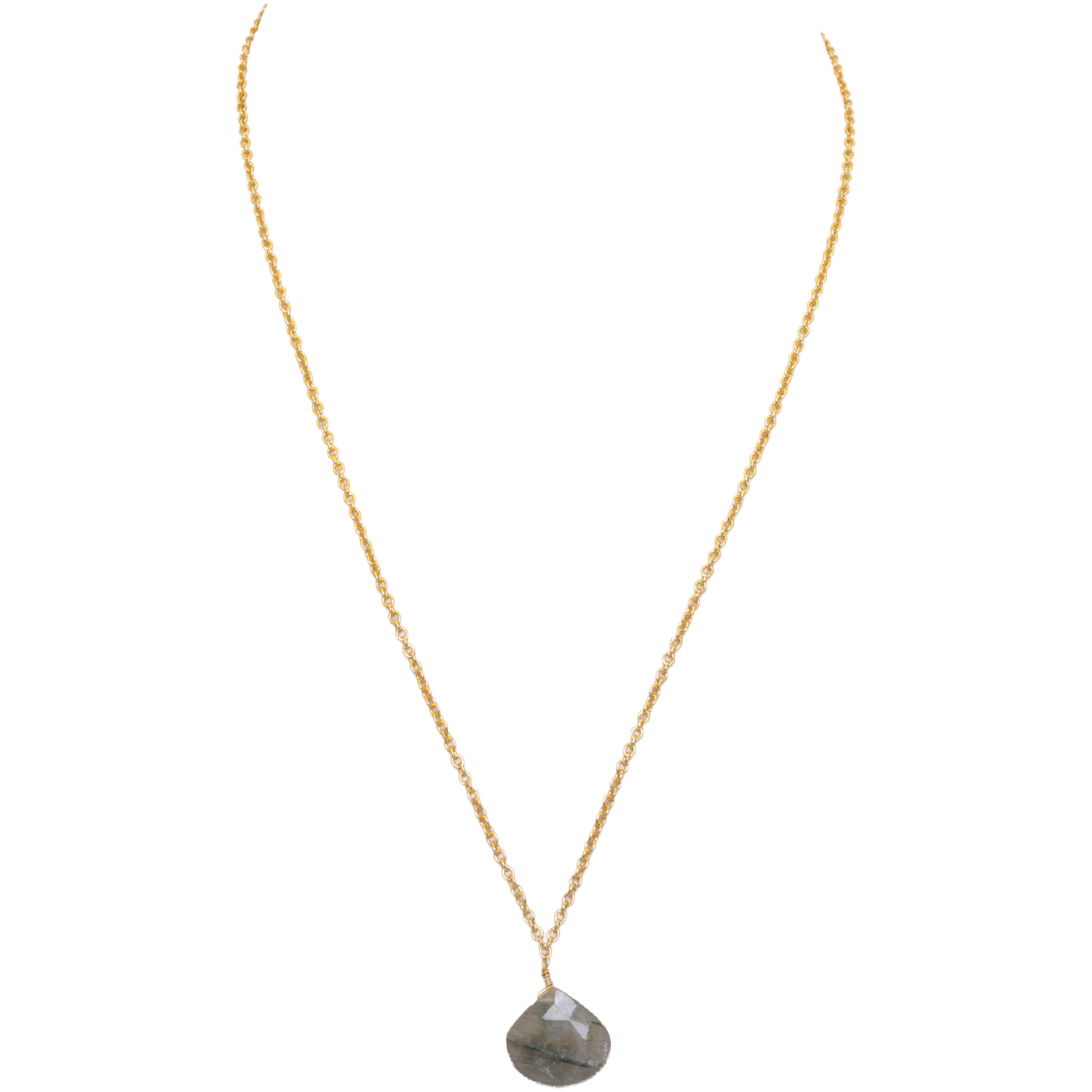 Rutile Quatz Gemstone Attached With Gold Rhodium Plating Chain Bp1044