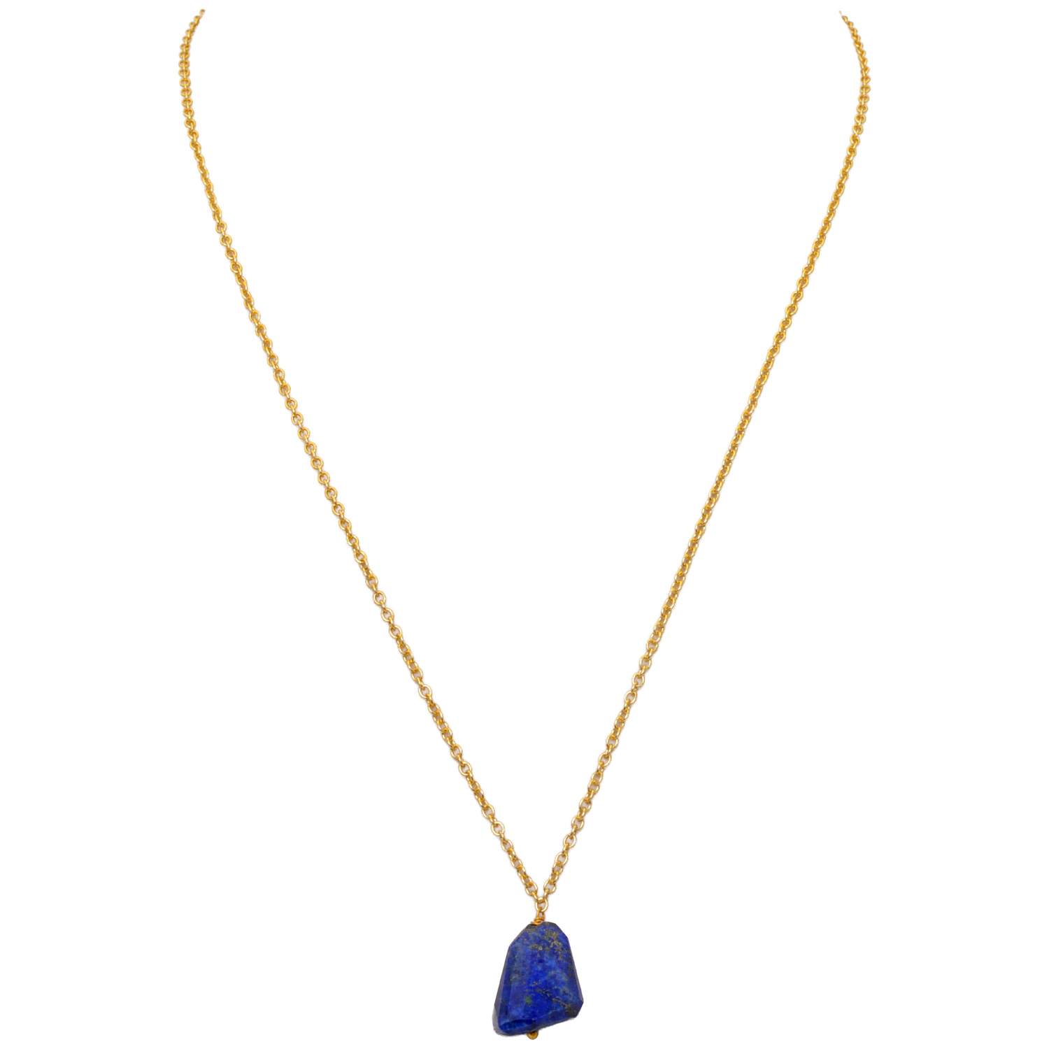 Lapis Lazuli Gemstone Attached With Gold Rhodium Plating Chain Bp1047