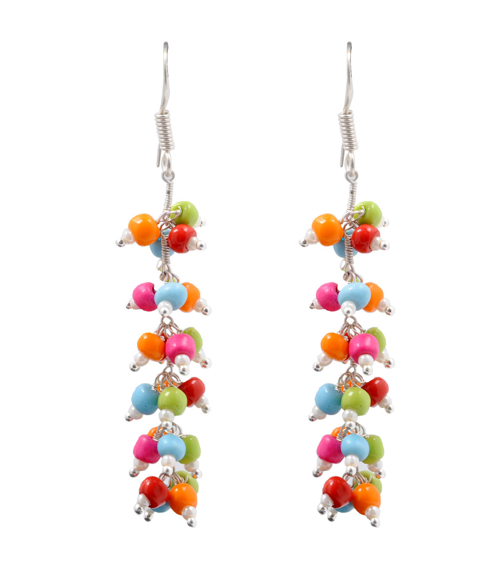 Multi Color Onyx Zircon Beads Earrings CE-1007