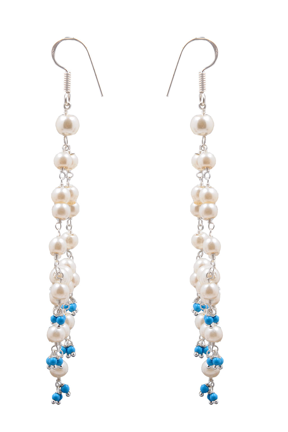 Pearl & Turquoise Zircon Beads Earrings CE-1009