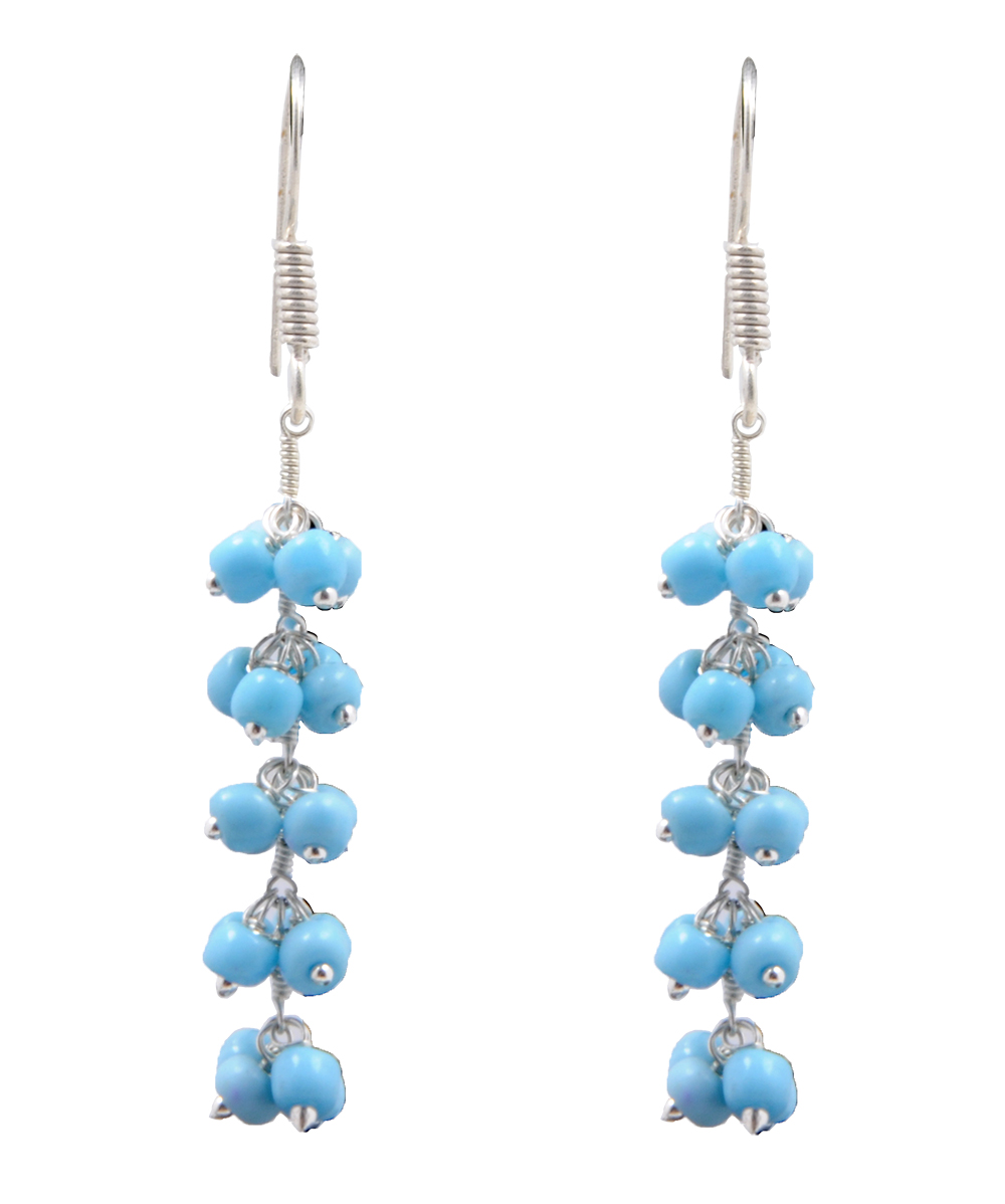 Turquoise Zircon Beads Earrings CE-1010