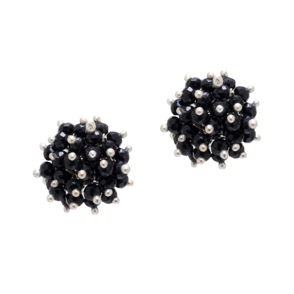 Black Spinel Zircon Beads Earrings CE-1020