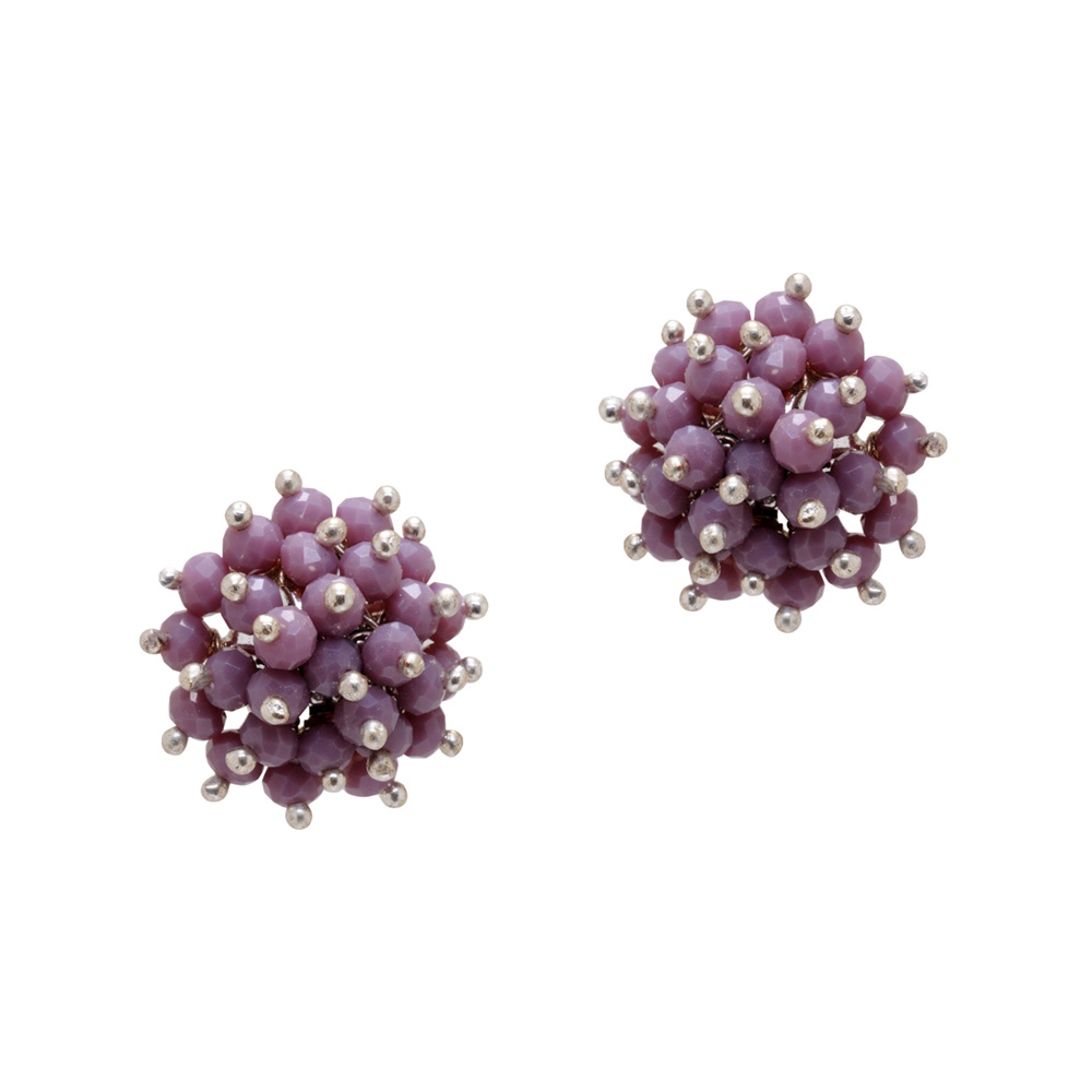 Lavender Jade Zircon Beads Earrings CE-1021