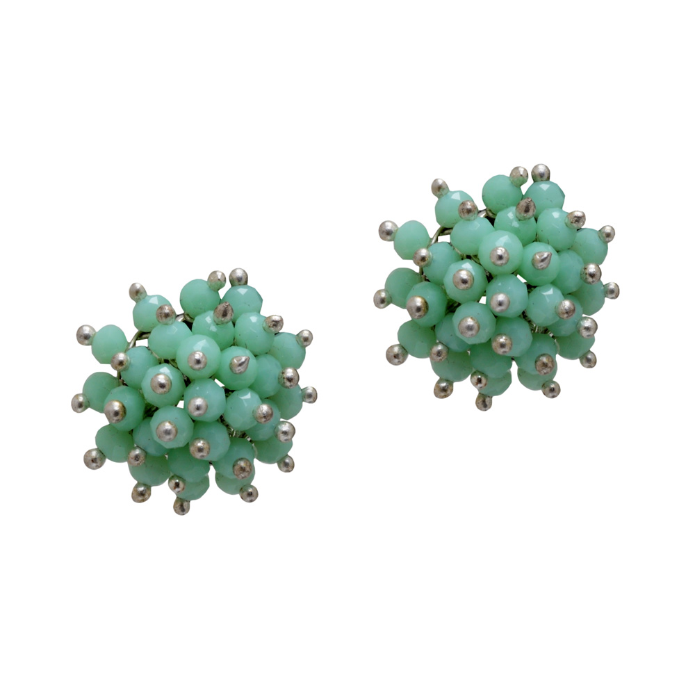 Green Aventurine Zircon Beads Earrings CE-1036