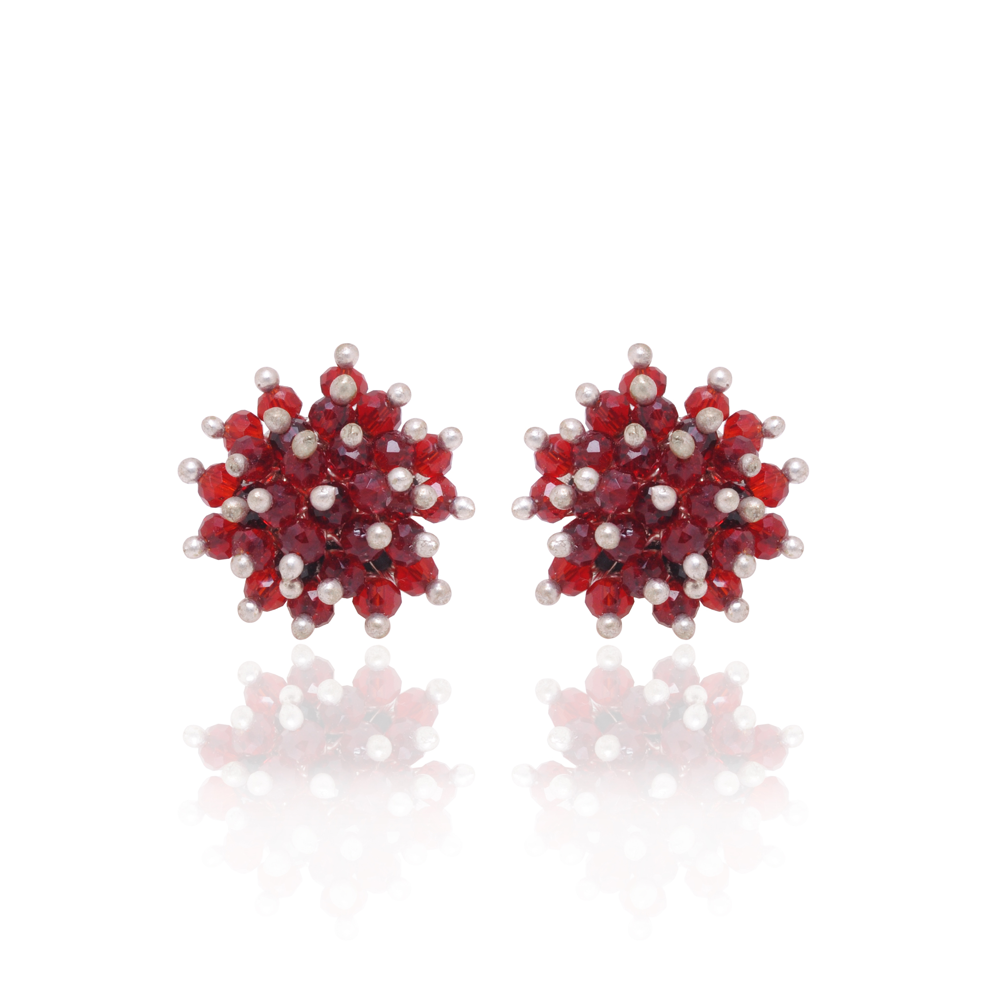 Ruby Zircon Beads Earrings CE-1068