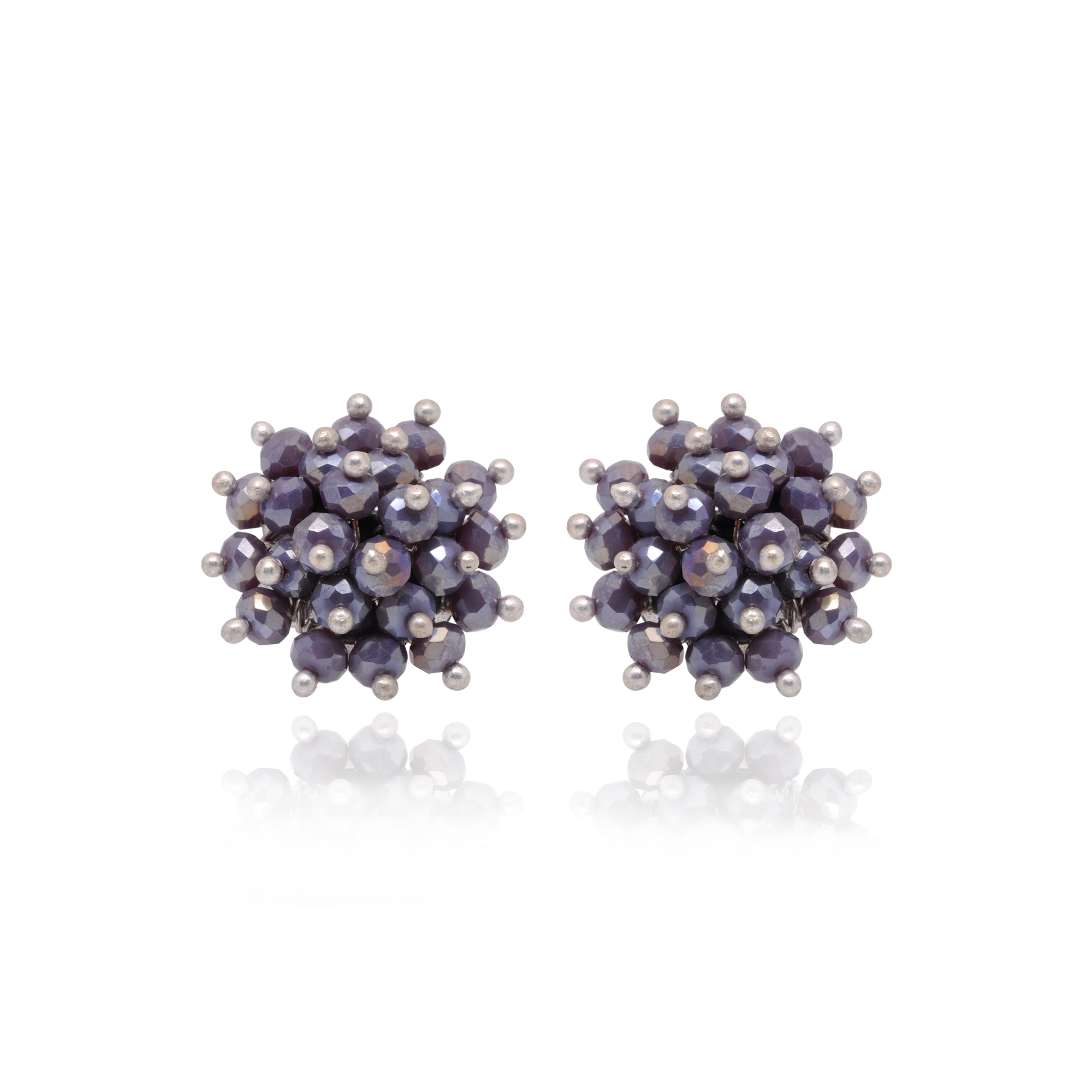 Chalcedony Zircon Beads Earrings (Studs) CE-1075