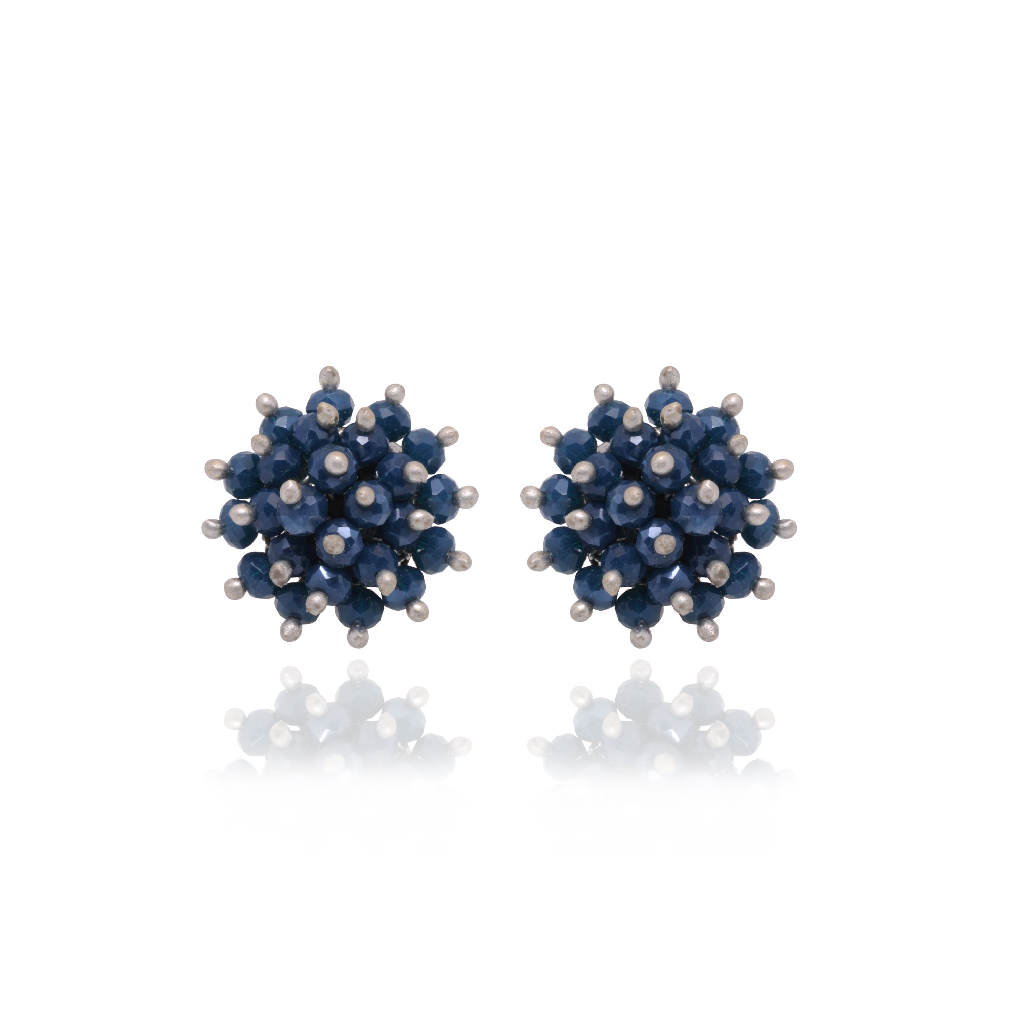 Blue Sapphire Zircon Beads Earrings (Tops) CE-1076