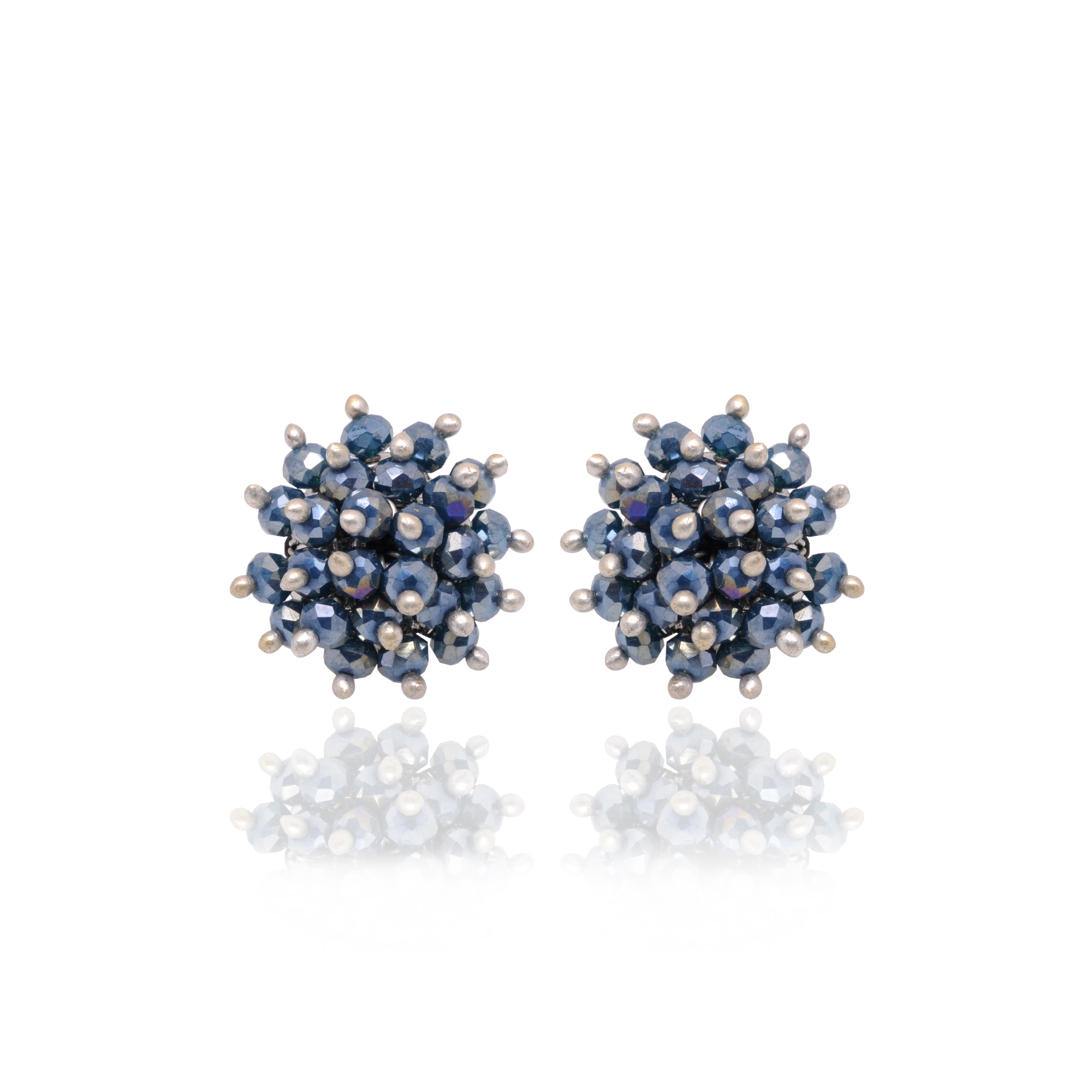 Black Pyrite Zircon Beads Earrings CE-1078
