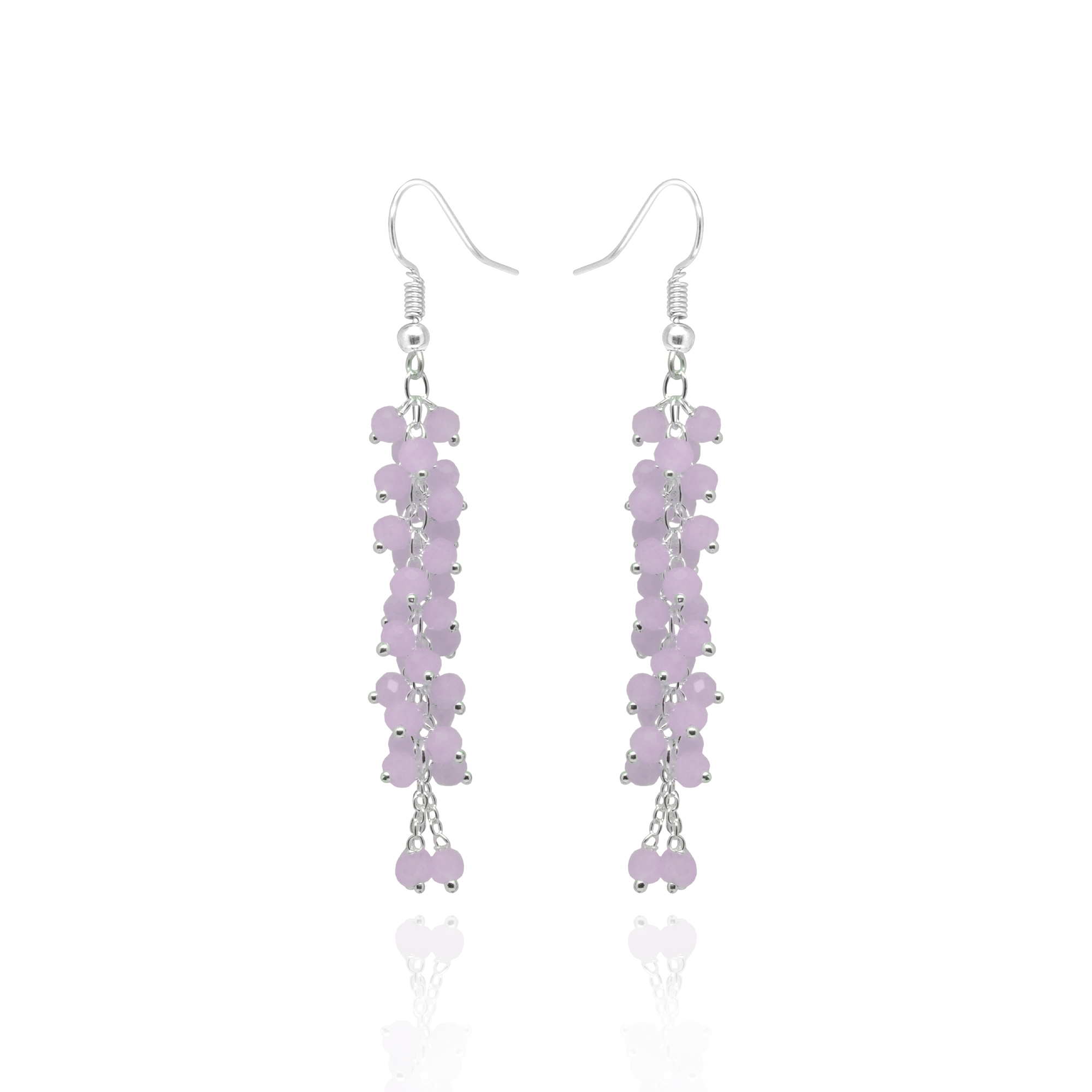 Rose Quartz Color Zircon Bead Earrings CE-1081