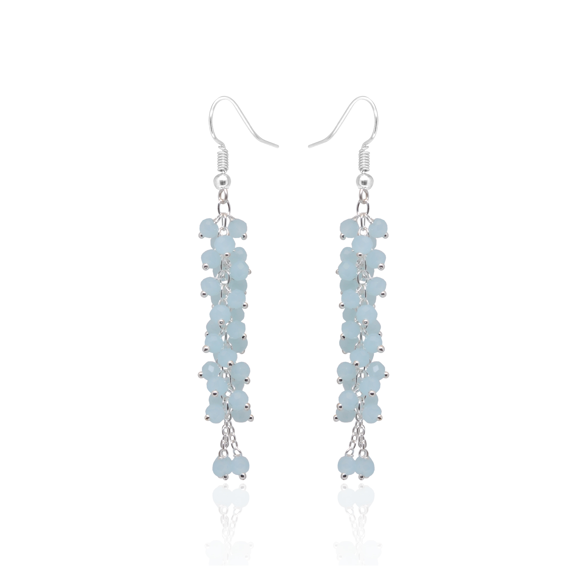 Aquamarine Color Zircon Bead Earrings CE-1084