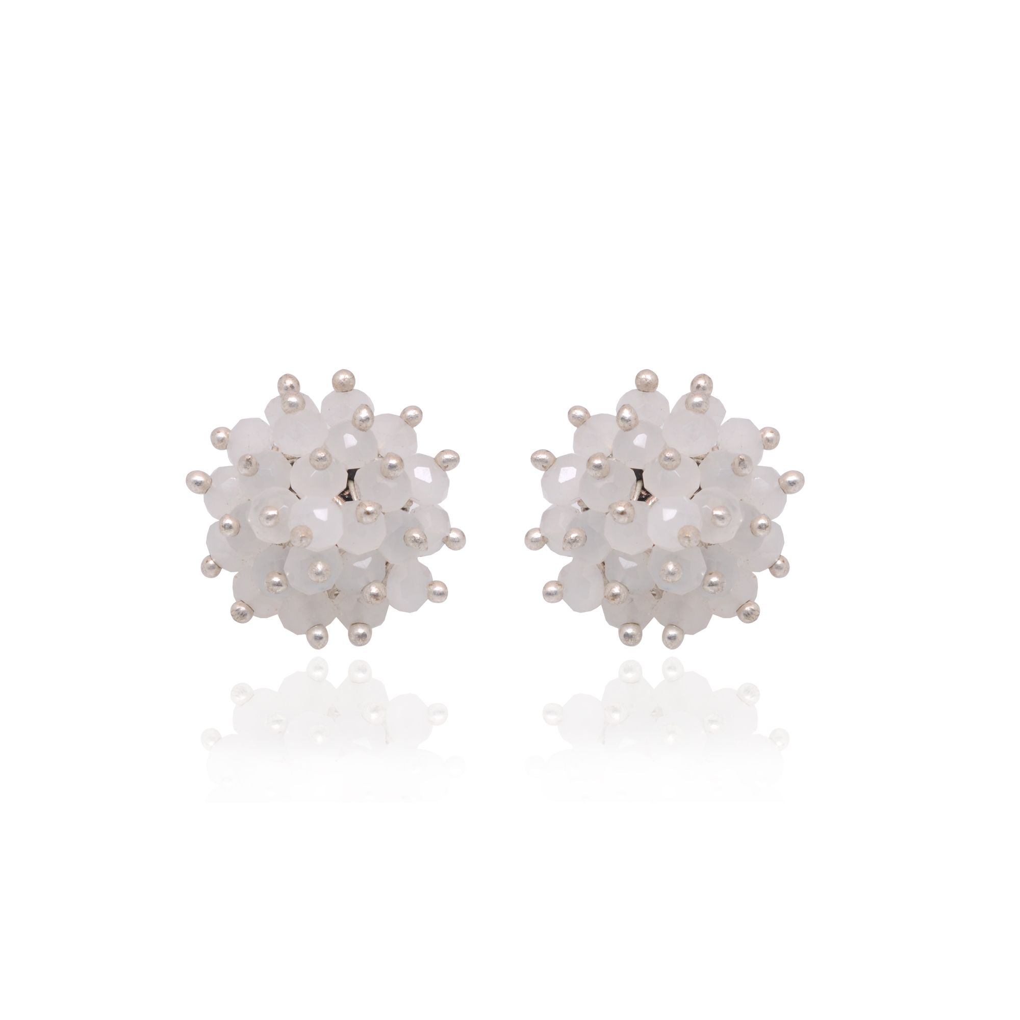 Milk White Zircon Beaded Earrings (Tops) CE-1087