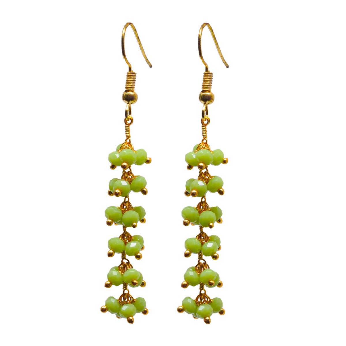 Geen Chalcedony Zircon Beads Dangle Style Earrings CE-1114