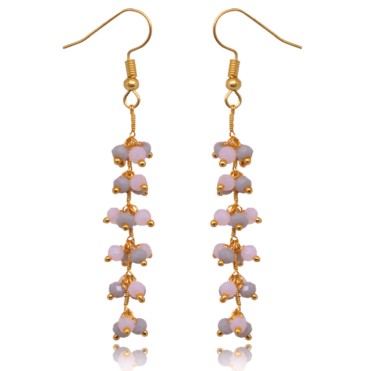 Multicolor Zircon Beads Dangle Drop Style Earrings CE-1133