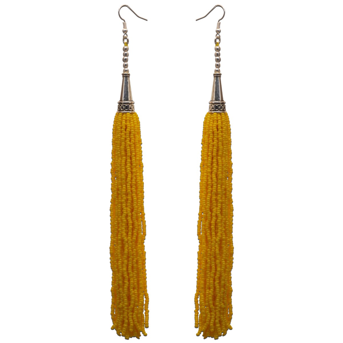 Yellow Color Zircon Beads Dangle Drop Style Earrings CE-1160