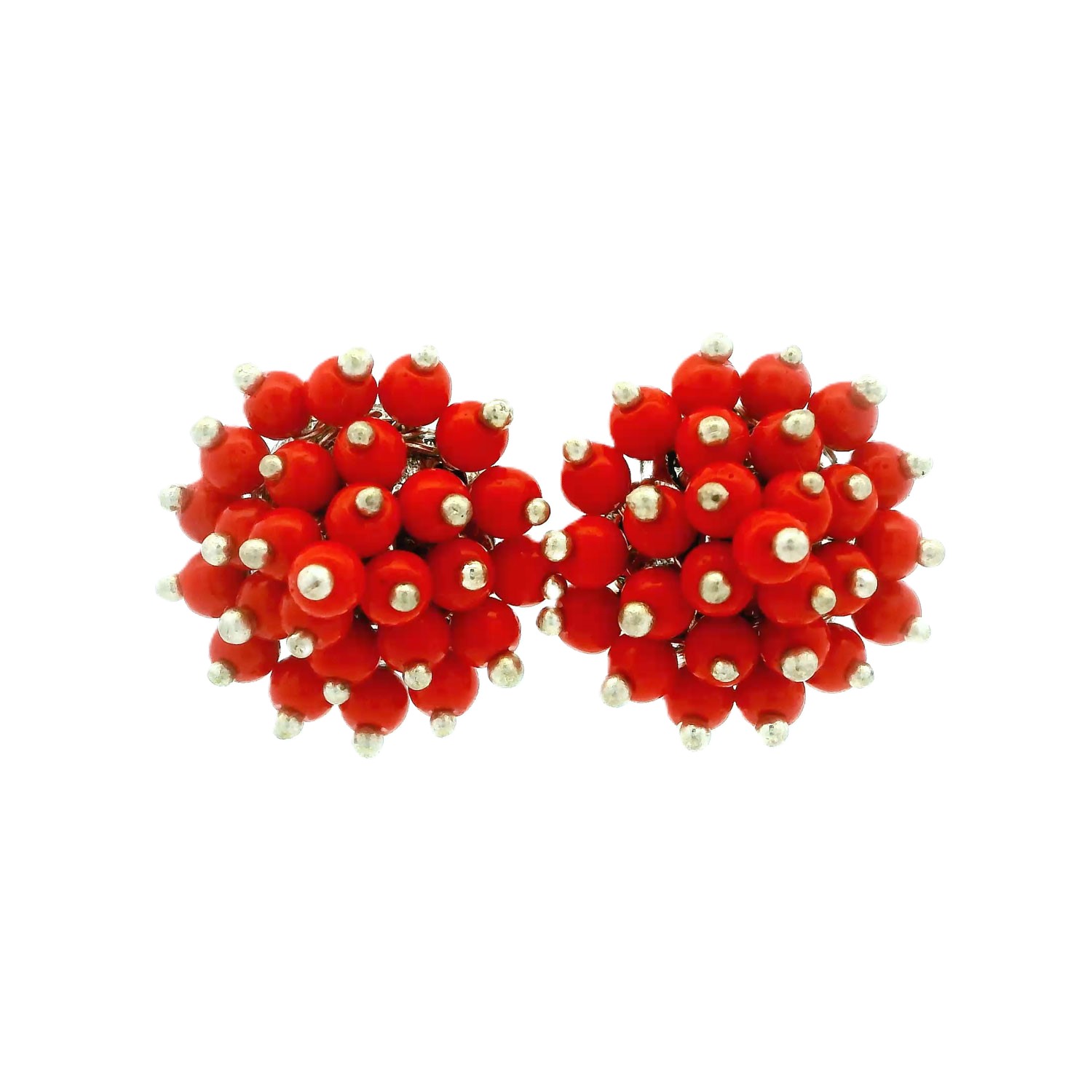 Coral Zircon Beads Earrings CE-1185