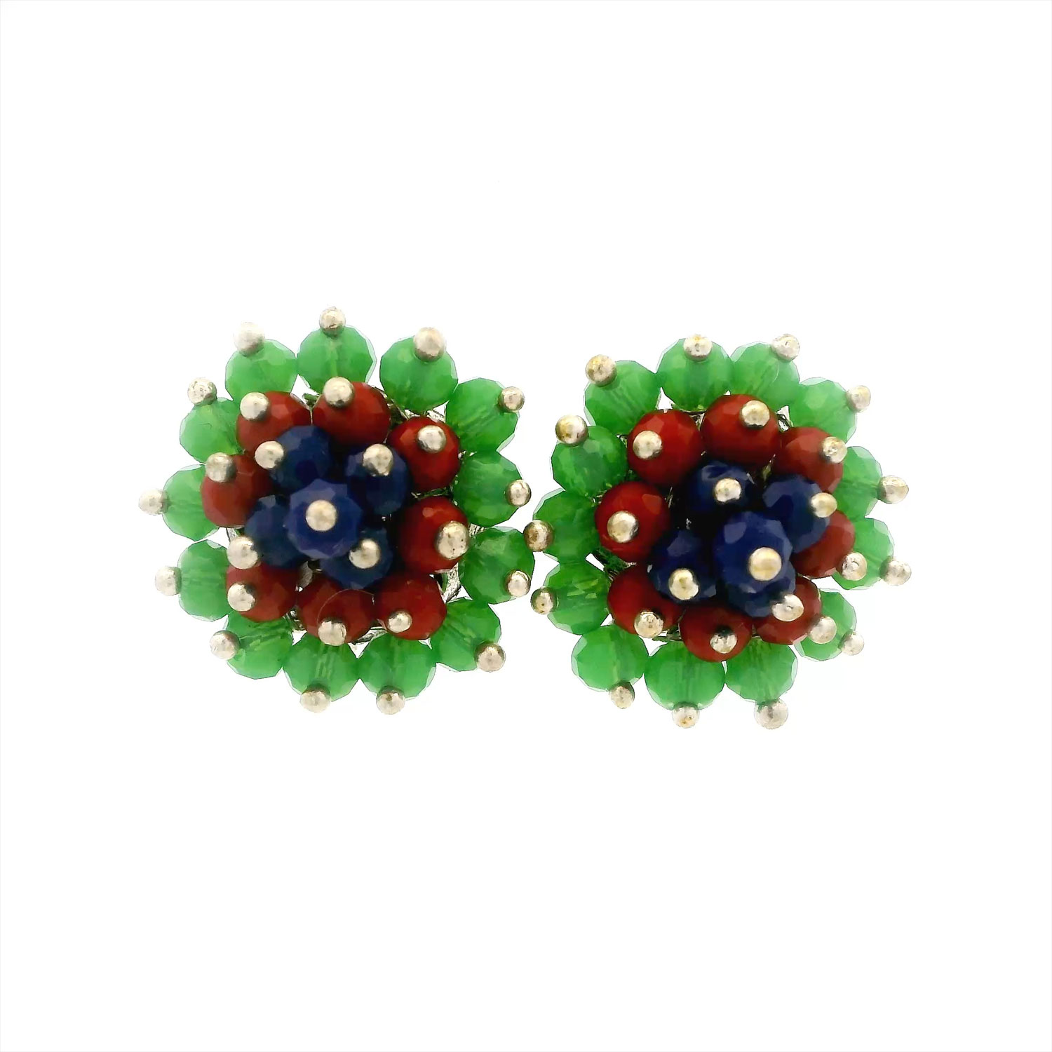 Emerald Ruby Sapphire Zircon Beads Earrings CE-1186