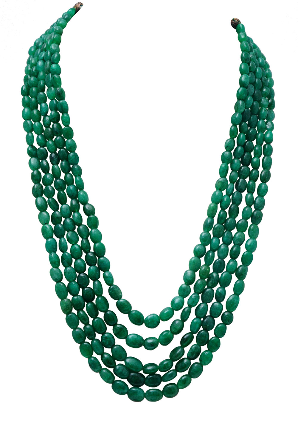 5 Rows Emerald Oval Beads Necklace NP1001