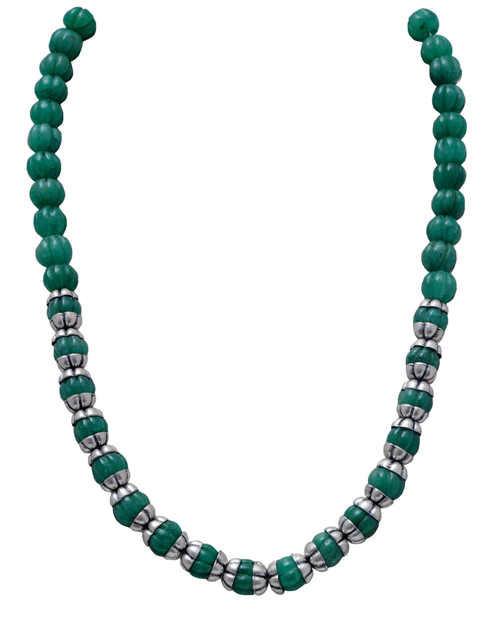 Genuine Emerald Gemstone Beads Necklace NP1008