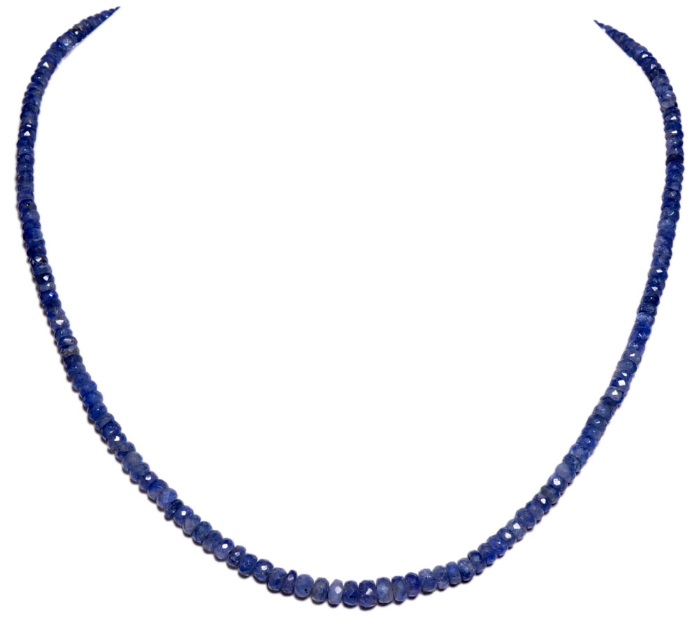 Blue Sapphire Faceted Beads Necklace NP1016