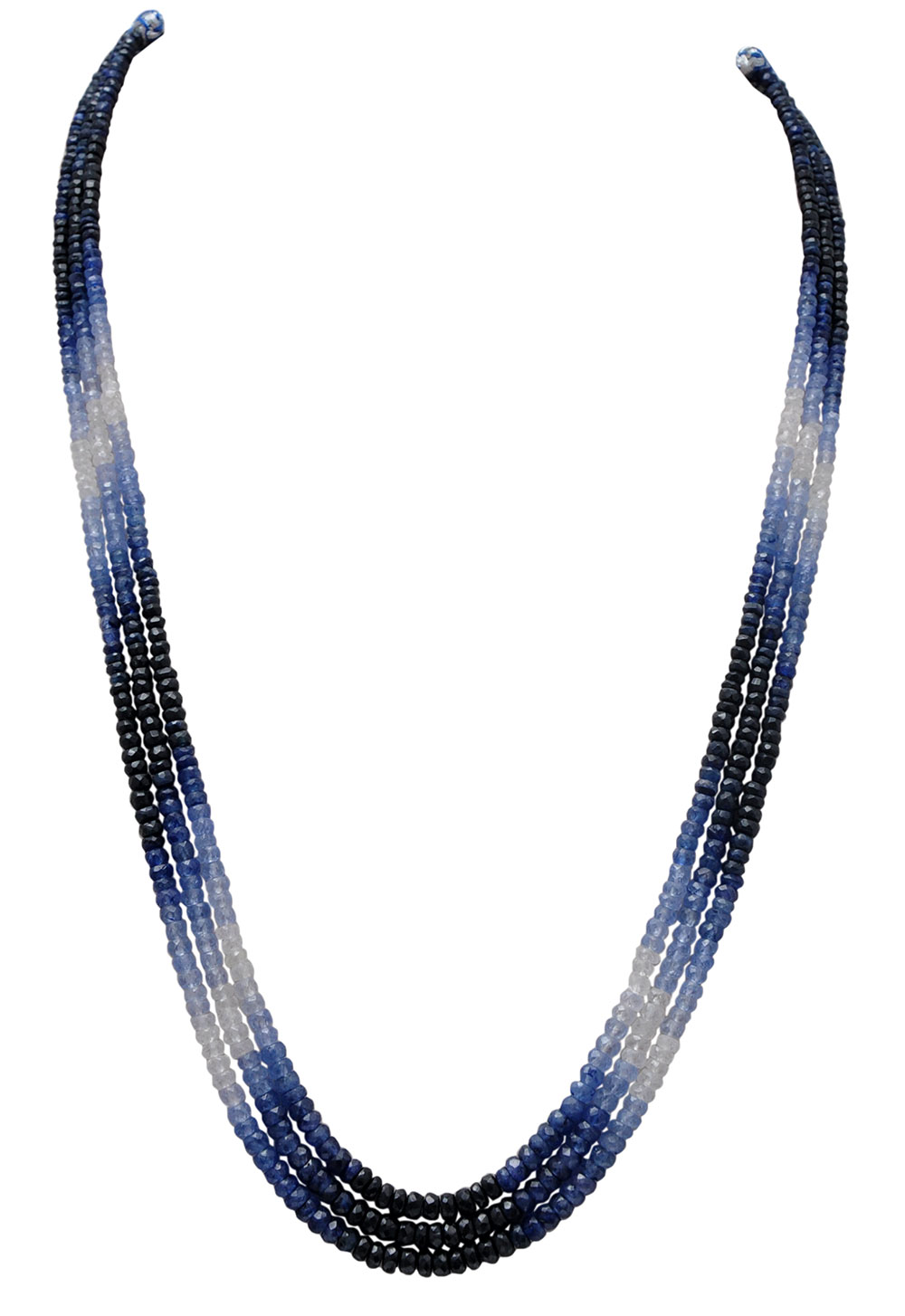 Multiple Layer Natural Blue Sapphire Faceted Beads Necklace NP1018