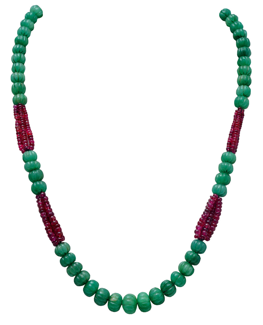 Spinel & Emerald Pumpkin Shape Gemstone Beautiful Necklace NP1024