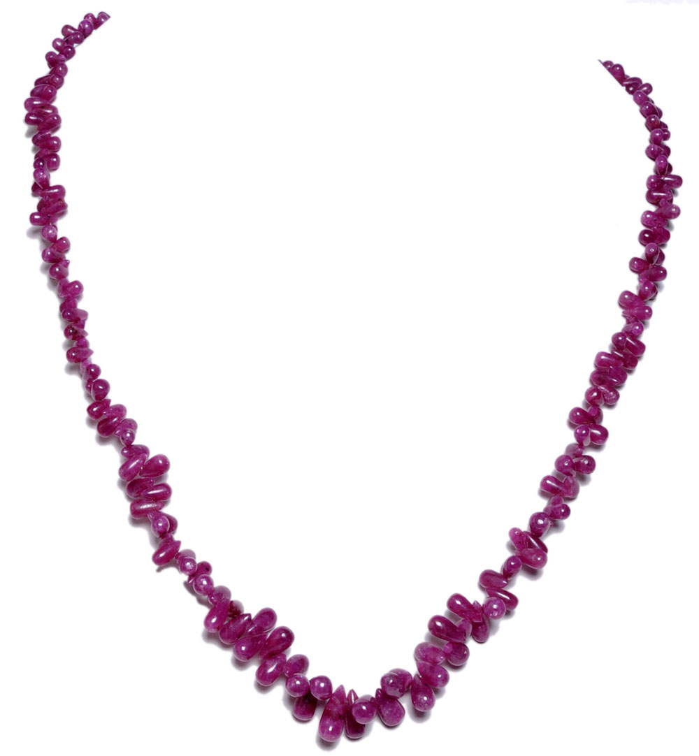 Rarest Natural Genuine Ruby Gemstone Smooth Drops Necklace NP1037