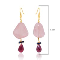 Ruby, Rose Quartz & Blue Sapphire Gemstone Beaded Pendant & Earring Set Bp1003 photo 4