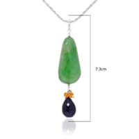 Emerald, Citrine & Blue Sapphire Gemstone Beaded Pendant & Earring Set Bp1007 photo 3