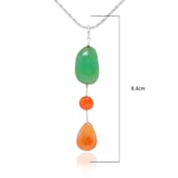 Emerald & Carnelian Gemstone Beaded Pendant & Earring Set Bp1009 photo 3