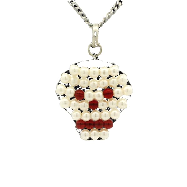 Pearl & Garnet Gemstone Beaded Pendant Bp1010