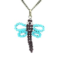 Butterfly Shape Amethyst & Blue Topaz Gemstone Beaded Pendant Bp1011 photo 1