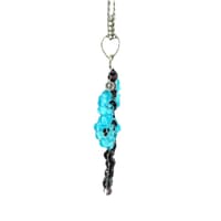 Butterfly Shape Amethyst & Blue Topaz Gemstone Beaded Pendant Bp1011 photo 2