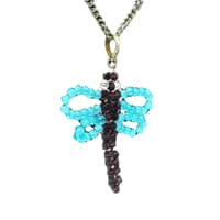Butterfly Shape Amethyst & Blue Topaz Gemstone Beaded Pendant Bp1011 photo 3