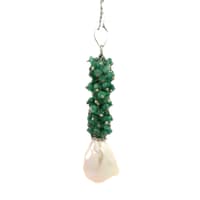 Fresh Water Baroque Pearl & Emerald Gemstone Beaded Pendant Bp1012 photo 3