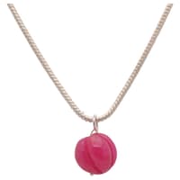 Ruby Gemstone Pumpkin Bead Attached With Silver Chain Bp1014 photo 2