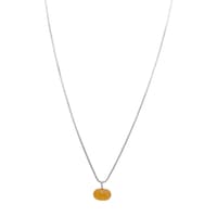 Yellow Sapphire Gemstone Pumpkin Bead Attached With Silver Chain Bp1015 photo 1