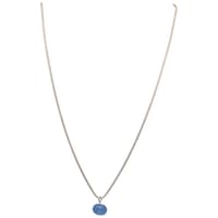 Blue Sapphire Gemstone Pumpkin Bead Attached With Silver Chain Bp1016 photo 3