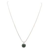 Emerald Gemstone Pumpkin Bead Attached With Silver Chain Bp1017 photo 1