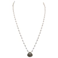 Rutile Quatz Gemstone With Pearl Chain White Rhodium Plating Bp1028 photo 1
