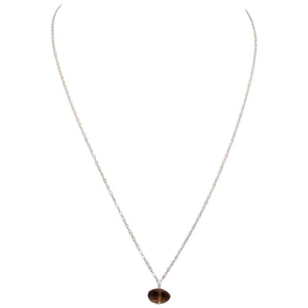 Smoky Gemstone Attached With Silver Chain Bp1030