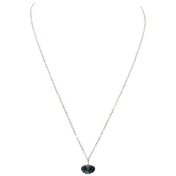 Aquamarine Gemstone Attached With Silver Chain Bp1031