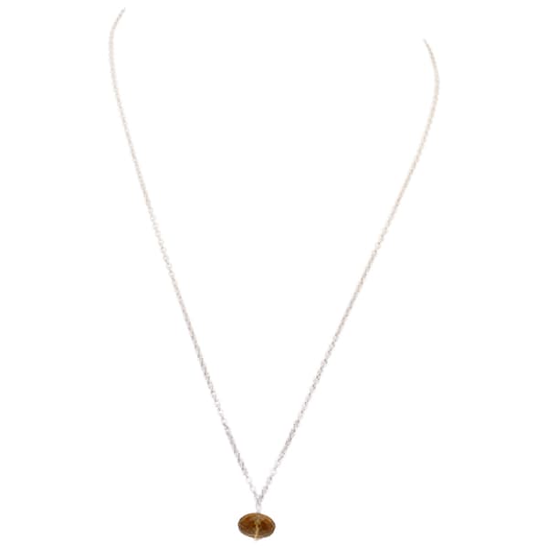 Citrine Gemstone Attached With Silver Chain Bp1032