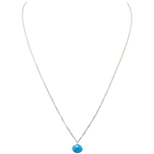 Turquoise Gemstone Attached With Silver Chain Bp1033