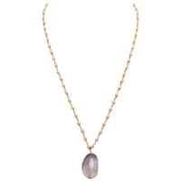 Amethyst Gemstone With Pearl Chain Gold Rhodium Plating Bp1042 photo 1