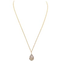 Gold Rutile Quatz Gemstone Attached With Gold Rhodium Plating Chain Bp1043 photo 1
