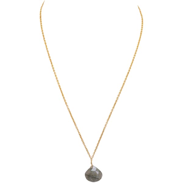 Rutile Quatz Gemstone Attached With Gold Rhodium Plating Chain Bp1044