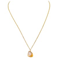 Citrine Gemstone Attached With Gold Rhodium Plating Chain Bp1046 photo 1