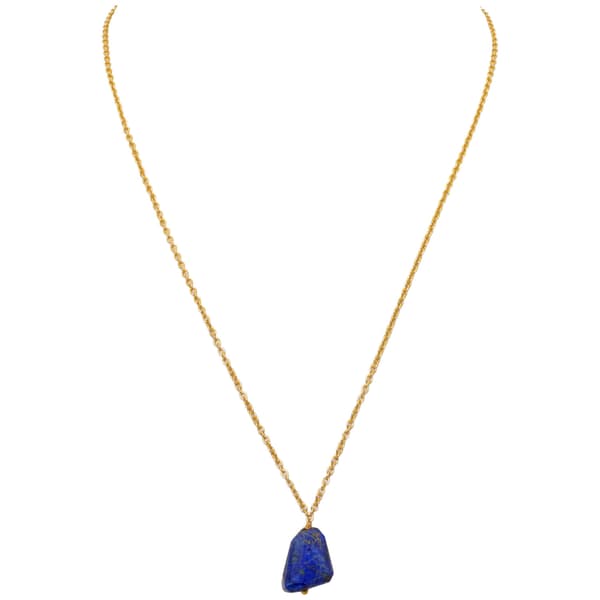 Lapis Lazuli Gemstone Attached With Gold Rhodium Plating Chain Bp1047
